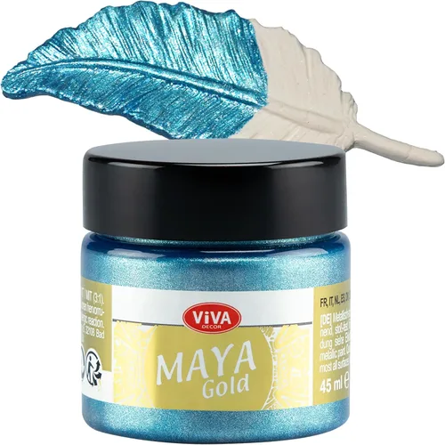 Miniatura 23 de Viva Decor Maya Gold (verde manzana) 1.52 onzas líquidas - Pintura acrílica metálica brillante para trabajos creativos en madera, vidrio