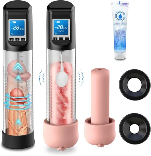 Miniatura 8 de Bomba de vacío eléctrica para pene masculino - Bomba de extensión y agrandamiento de pene con 6 modos de succión, bomba de pene para erecciones más