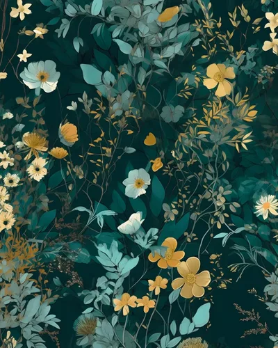 Miniatura 13 de ILHIIOR Papel tapiz floral azul oscuro para despegar y pegar, papel de contacto de hojas bohemias, papel de contacto con flores oscuras, extraíble
