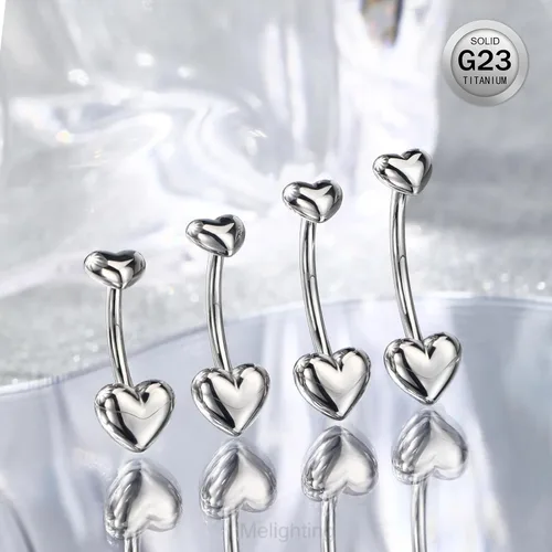 Miniatura 3 de Melighting Piercing para ombligo de titanio de 0.49 oz, con rosca interna, G23, piercing para el ombligo, piercing para el ombligo, piercing