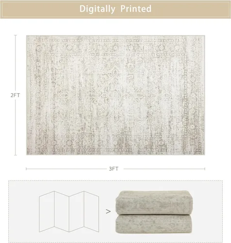 Miniatura 2 de Srugn Alfombras lavables de 2 x 3 pies para cocina, sala de estar, dormitorio, alfombra pequeña de pelo bajo antideslizante para entrada de baño
