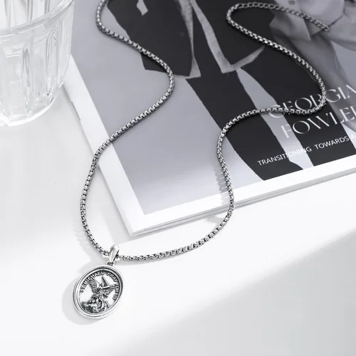 Miniatura 349 de Collar de plata de ley 925 con medalla de San Patrón, colgante de protección católica, amuleto, joyería religiosa para hombres y mujeres