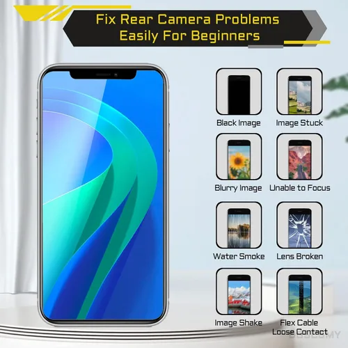Miniatura 4 de Para iPhone 11 Reemplazo de cámara trasera OEM Modele 12MP Principal Lente Trasera Piezas con Lente Ultra Wide OIS HDR Fotos 4K Video Flex Cable Fix
