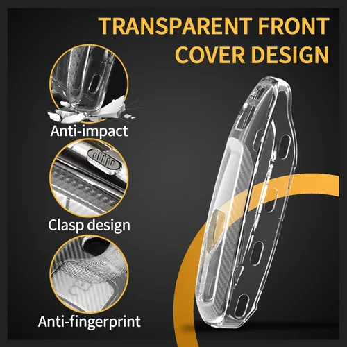 Miniatura 2 de Funda de llavero TANGSEN TPU Compatible con Audi A4 A5 A6 Q5 Q7 R8 RS4 S5 SQ5 SQ7 TT TTS Textura de Fibra de Carbono Transparente Carcasa Protectora