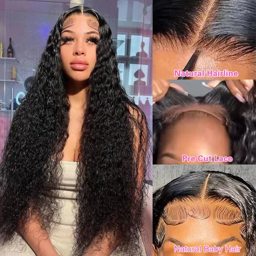 Miniatura 5 de Pelucas de cabello humano sin pegamento de 22 pulgadas para usar y llevar, precortadas, 13 x 4 HD, encaje frontal, pelucas de cabello humano