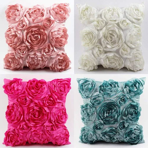 Miniatura 3 de Juego de 2 fundas para cojín pequeño decorativas SeptCity, para cojín de sofá, romántico, de amor, satén rosa, para boda, fiesta, decoración