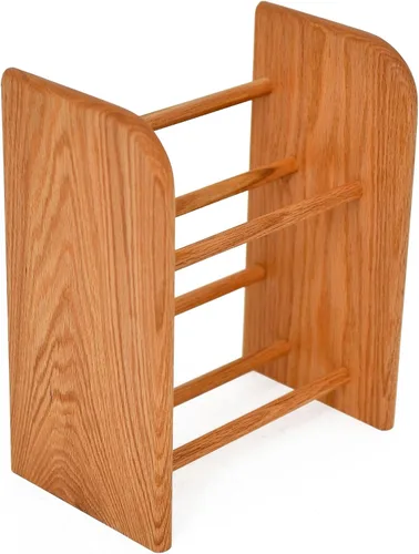 Miniatura 9 de Wood Shed Hill 04 Series - Estante de almacenamiento de CD estilo clavija, estante de almacenamiento de madera de roble real y estantes de Miel