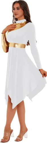 Miniatura 3 de Aislor Vestido de baile litúrgico de alabanza litúrgica para mujer, disfraz de adoración de iglesia
