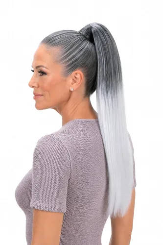 Miniatura 12 de CAISHA Extensiones de clip de cola de caballo de 20 pulgadas con pinza de mariposa recta rubio mezcla H55