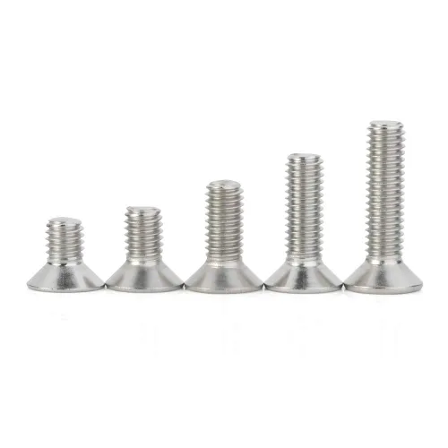 Miniatura 4 de M6-1.0 x 10/12/16/20/25mm Flat Head Socket Cap Screws, Allen Socket Drive, DIN 7991, Stainless Steel 18-8 (304), Bright Finish, 50 PCS