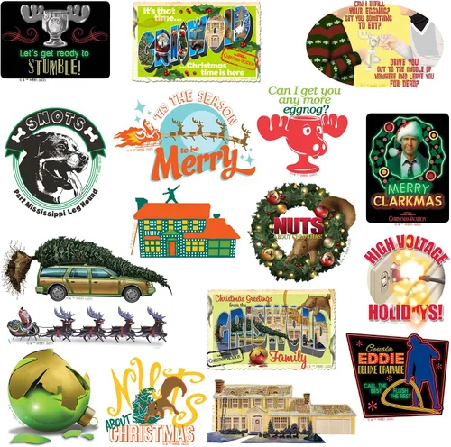 Miniatura 4 de National Lampoon's Christmas Vacation - Paquete variado de 100 calcomanías de vinilo grandes de lujo, calcomanías troqueladas para laptop, botella