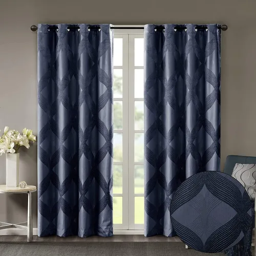Sun Smart Bentley - Cortinas opacas para ventana, jacquard de punto Ogee, decoración de sala de estar, aislamiento térmico, cortina de bloqueo de