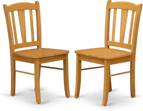 Miniatura 4 de East West Furniture ESDL3-OAK-W - Juego de mesa de cocina de 3 piezas para espacios pequeños que contiene una mesa de comedor redonda con pedestal