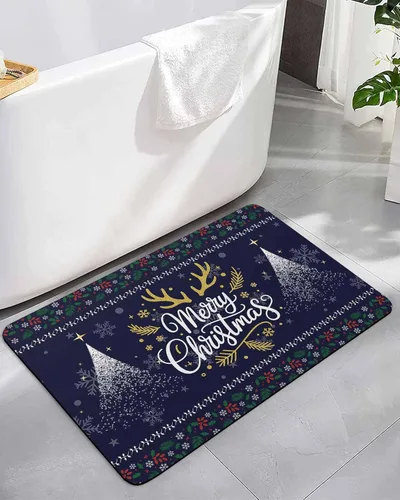 Tapete de baño de Navidad para bañera, antideslizante, de secado rápido y absorbente, tierra de diatomeas, fregadero de cocina, ducha, tapete