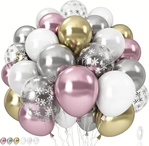 Miniatura 27 de Globos de látex de confeti azul turquesa, azul claro, menta, verde, plateado y blanco, juego de globos de látex de confeti, azul aguamarina, blanco