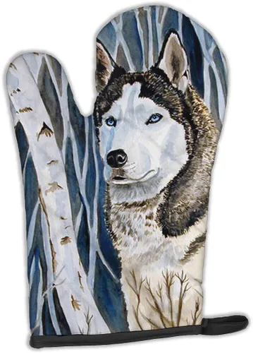 Caroline's Treasures 7137OVMT - Manopla de horno de Husky siberiano, resistente al calor, gruesa para sartenes calientes y horno, manopla de cocina