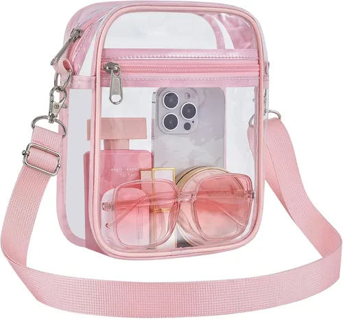 Miniatura 10 de Bolso transparente Slumou para eventos en estadios - Bolso pequeño, mini bolsos de mensajero para fanáticos de deportes para conciertos, trabajo