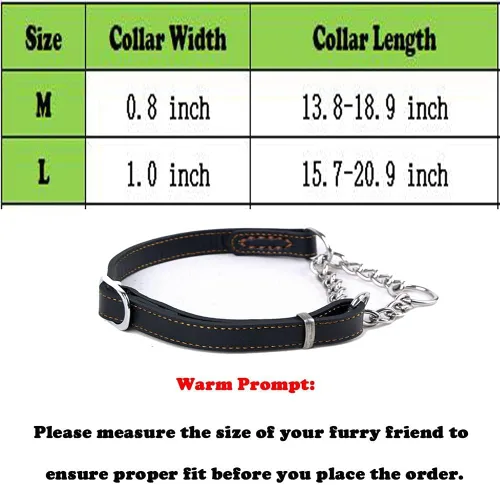 Miniatura 3 de Love Dream Martingale - Collar de cuero para perros de entrenamiento, cadena de acero inoxidable antiescape, sin tirones, para perros pequeños, Negro