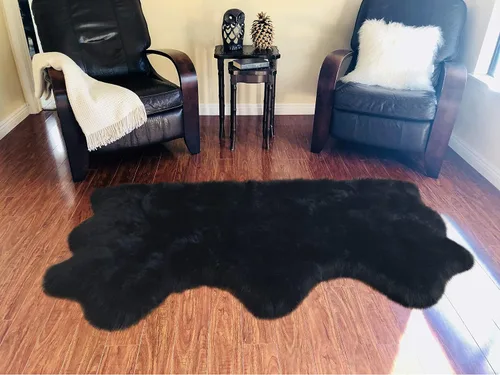 Miniatura 87 de LAMBZY Alfombra sintética de piel de oveja auténtica, con textura inferior gruesa, fuerte, fácil de lavar, resistente a las manchas, perfecta