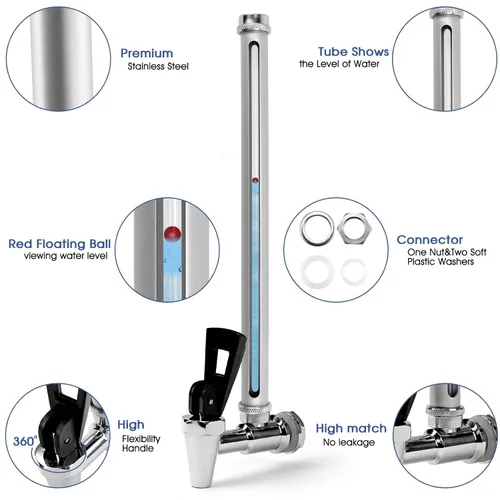 Miniatura 5 de Espiga de vidrio de visión de 10 pulgadas de acero inoxidable compatible con el sistema de filtración de agua por gravedad Be-rkey Espiga de vidrio