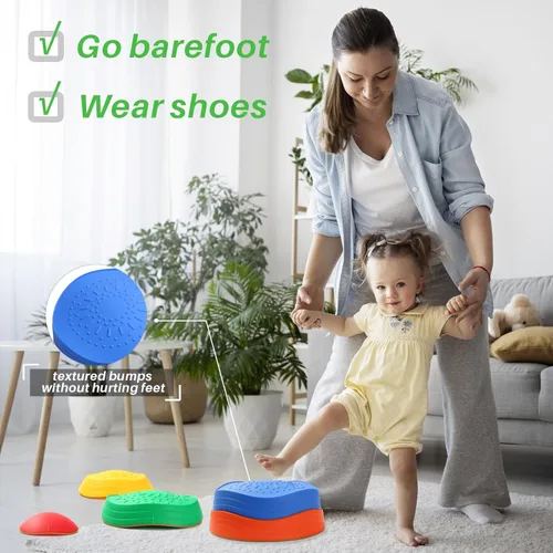 Miniatura 2 de Escalones de equilibrio para niños pequeños Carrera de obstáculos – 5 juguetes duraderos para exteriores, piedras sensoriales para mejorar la Arcoír