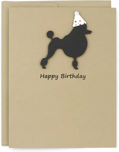 Miniatura 15 de Tarjeta de cumpleaños de pastor australiano negro Tarjeta de felicitación para mascotas con tema de perro australiano negro Sombrero de fiesta