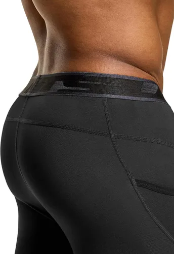 Miniatura 5 de TSLA Men's Athletic Compression Shorts, Active Cool Dry Sports Performance Running Tights with Pocket
