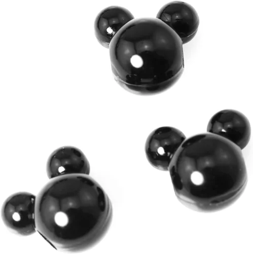 Miniatura 6 de 150 piezas de 0.591 in DIY pulsera collar joyería hecho a mano artesanía fabricación Mickey Mouse cabeza cuentas acrílicas agujero grande pastel