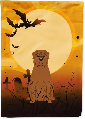 Miniatura 130 de Caroline's Treasures BB4307GF - Bandera de Halloween Airedale para jardín, bandera decorativa para patio exterior, obras de arte de patio, macizos