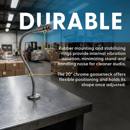 Miniatura 6 de REBUILD SKILLS Micrófono Push-to-Talk RBX-515SBG-18X Compatible con Shure 515SBG-18X para uso en restaurantes, supermercados, Drive Thru - Cuello