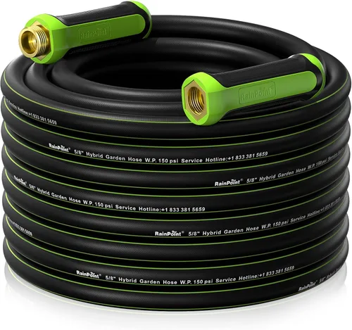 Miniatura 12 de RAINPOINT Manguera de jardín de 5 pies x 5/8 pulgadas, manguera de agua resistente, flexible, ligera y duradera manguera híbrida para patio, lavado