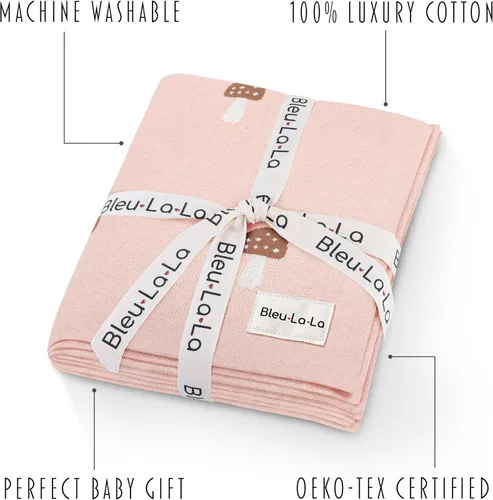 Miniatura 3 de Manta envolvente para niñas 100% algodón, súper suave y acogedora, manta de recepción, manta para cuna y cochecito, regalo ideal para baby shower