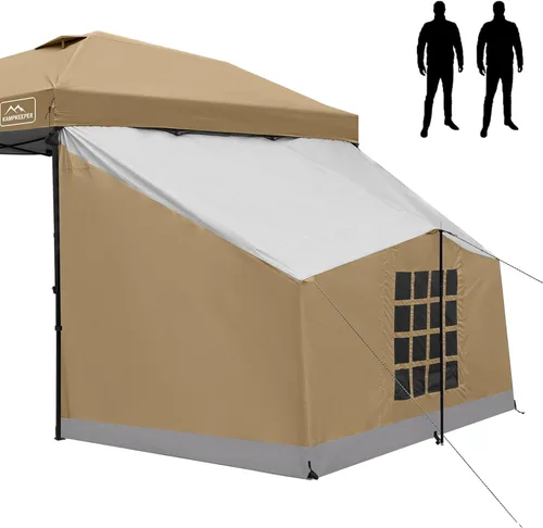 Miniatura 9 de KAMPKEEPER Side Tent,1/2 Person Camping Tents for 10' x 10' Pop Up Canopy, Easy Set Up Gazebo,Compatible with 10' Wide Canopies for Camping &