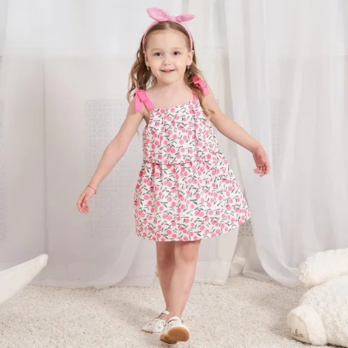 Miniatura 3 de Sosomi Vestido sin mangas para niña pequeña, vestido de niña 6M-5T, vestido floral para niñas pequeñas, vestido de verano para niñas, vestidos