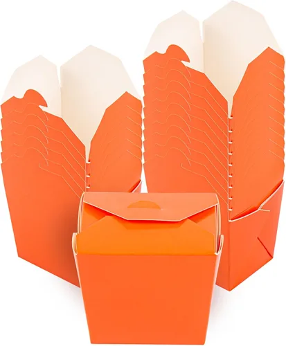 Miniatura 23 de Restaurantware Cajas chinas para llevar, paquete de 25 cajas de 8 onzas, resistentes a la grasa, contenedores de comida para llevar, desechables