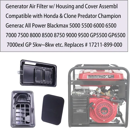 Miniatura 6 de Caja de Filtro de Aire para Generador de 5500 6000 Vatios, Conjunto de Carcasa/Cubierta para Caja Limpiadora de Filtro de Aire de 6500 8750 9000