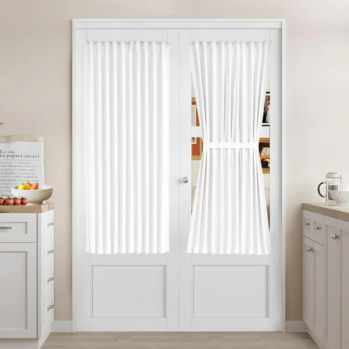 Miniatura 135 de Vatge - Cortinas autoadhesivas para puerta francesa, tratamiento de ventana con filtro de luz sin varillas ni perforaciones para puertas de cristal
