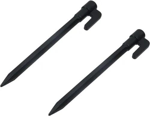 Miniatura 5 de 30 estacas de plástico resistente de 6 pulgadas para bordes de paisaje, estacas de anclaje, soporte para plantas, estacas de césped, estacas de Negro