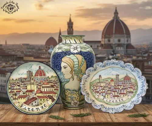 Miniatura 4 de CERAMICHE D'ARTE PARRINI - Azulejo de cerámica italiano Pantiles Duomo Cerámica Florencia Pintado a mano Hecho en ITALIA Toscana