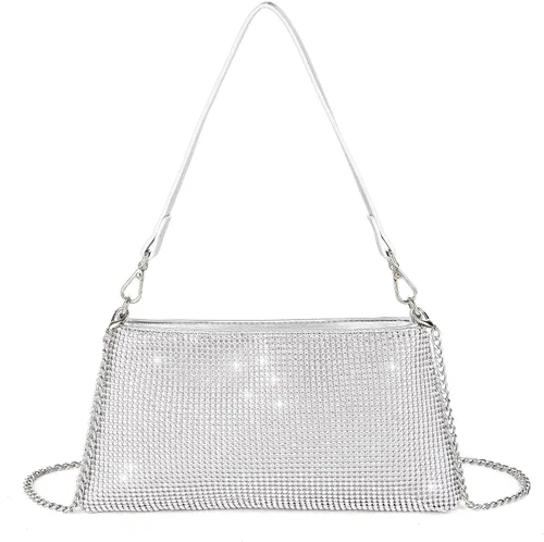 Miniatura 9 de Valleycomfy Bolso de Mano de Brillo para Noche para Mujeres Dama Niña Novia Bolso de Diamantes de Imitación para Baile de Graduación Cóctel Fiesta