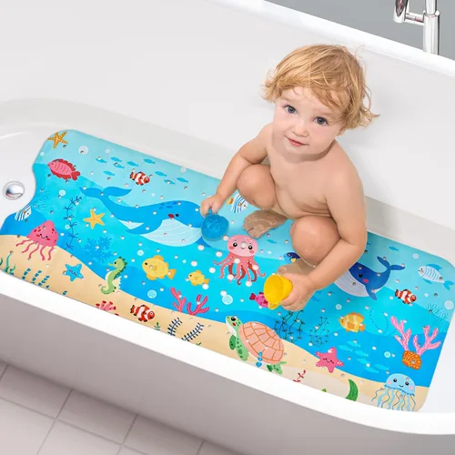 Miniatura 13 de Vannokor Tapetes para Bañera para Baño 27x14 Pulgadas, Tapete de Baño para Bañera se Siente Genial en Pies Cansados, Amigable Lavable a Máquina