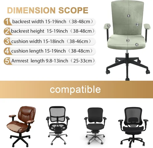 Miniatura 2 de Tallew Juego de 4 Fundas para Silla de Oficina, Fundas Universales Elásticas para Computadora, Fundas Protectoras Estiratables para Asiento