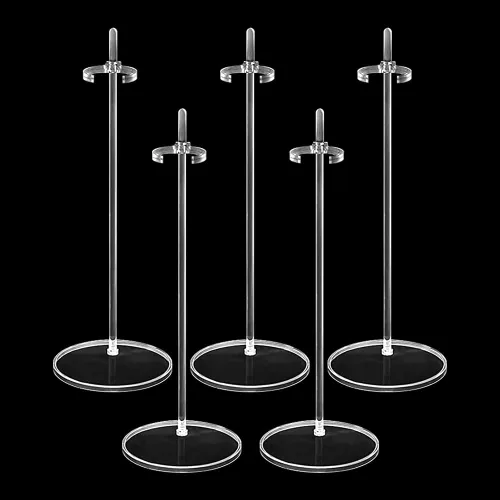 5 soportes de exhibición de acrílico para muñecas, soporte de exhibición ideal para muñecas con clip de cintura ajustable para muñecas de 11 a 13 5