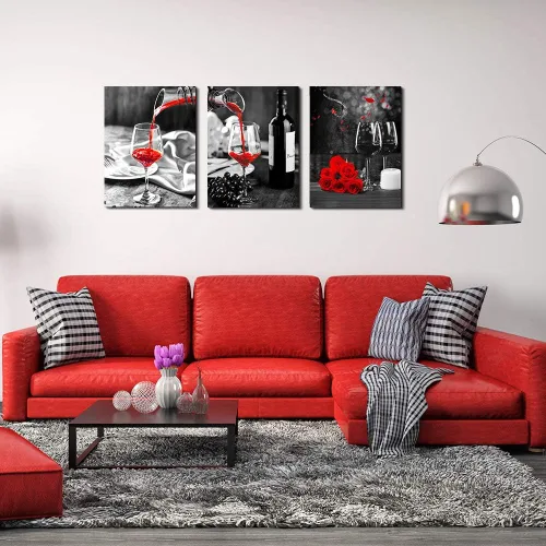 Miniatura 7 de Arte de pared de cocina para comedor, decoración de pared de naturaleza muerta, lienzo en blanco y negro, impresiones artísticas de barriles