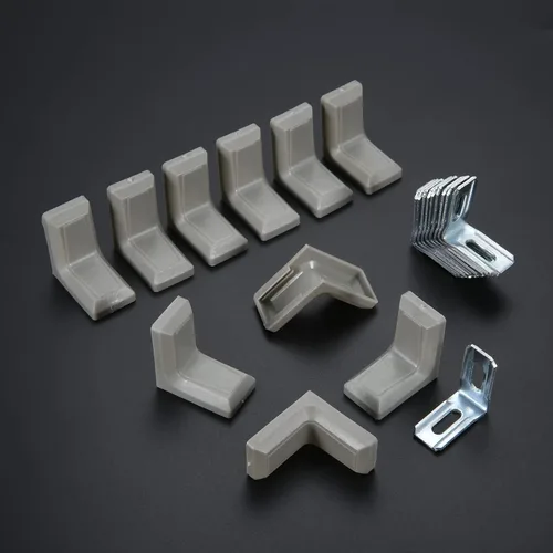 Miniatura 8 de dophee 20 soportes de esquina de metal en forma de L de 90 grados con cubierta de plástico, junta de esquina en ángulo recto para estantes, muebles
