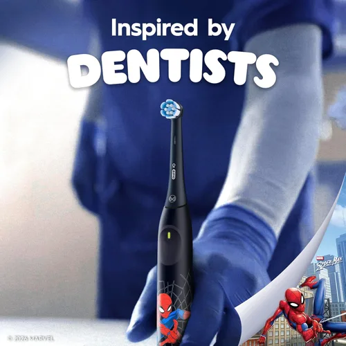 Miniatura 9 de Oral-B iO Kids Limitada Cepillo de dientes eléctrico recargable, Spiderman con 1 Cabezal de Cuidado Suave - Sensor Automático de Presión