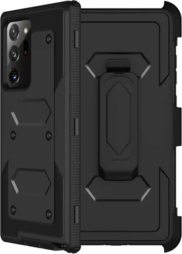 Miniatura 8 de Funda para Galaxy Note 20 Ultra con clip para cinturón, 2 protectores de pantalla, grado militar, cuerpo completo, resistente, a prueba de golpes