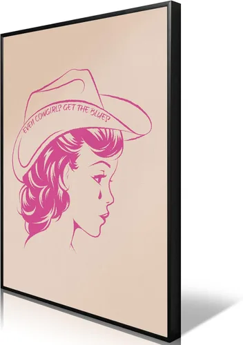 Miniatura 11 de abrtolpffo Impresión artística de pared rosa vintage, póster de vaquera para dormitorio de niñas, lienzo sin marco de 12 x 16 pulgadas Pinkgirl