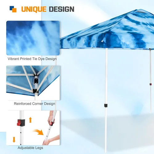 Miniatura 32 de EAGLE PEAK Tienda de campaña desplegable con bolsa de transporte con ruedas, 8 estacas, 4 cuerdas, 4 bolsas de peso, toldo de tienda de campaña