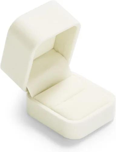 Miniatura 6 de Oirlv Caja de anillo de terciopelo para boda, día de San Valentín, anillos blancos